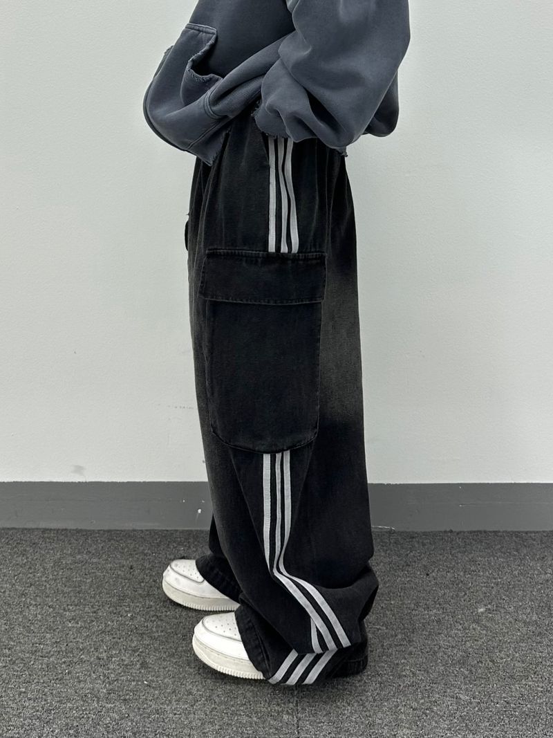  denim track cargo pants