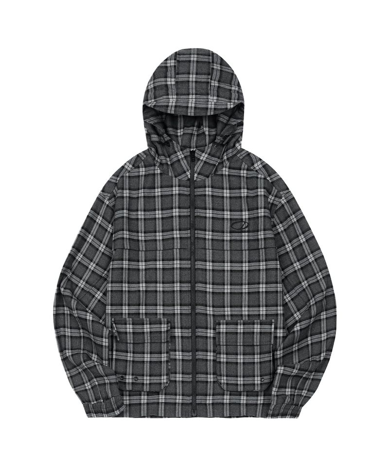 ODDSTUDIO（オッドスタジオ）の「Flannel Check Hood Jacket - BLACK（Tops）」