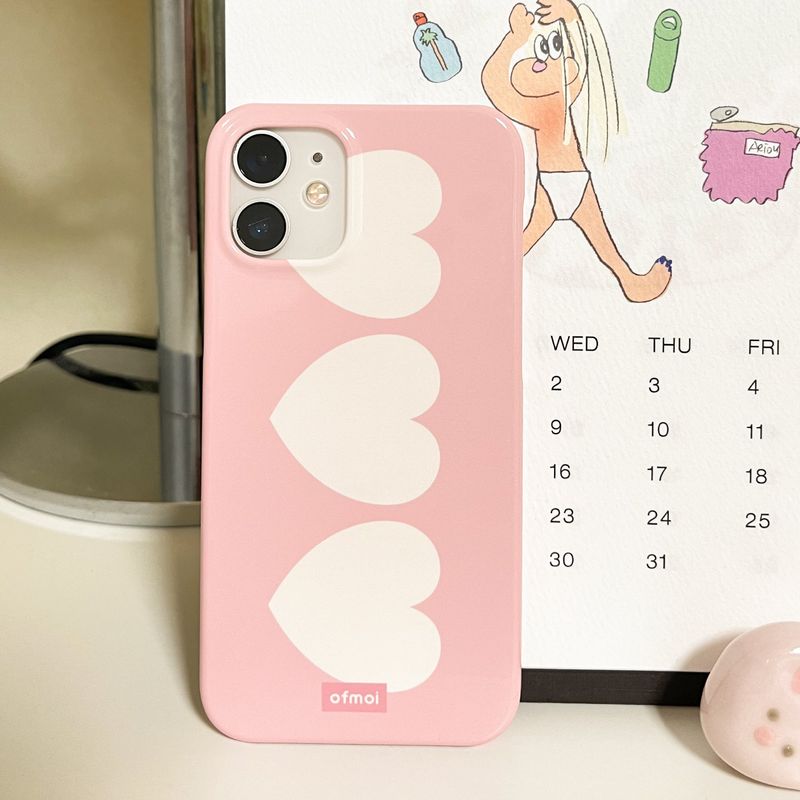 cutie heart glossy hard phone case