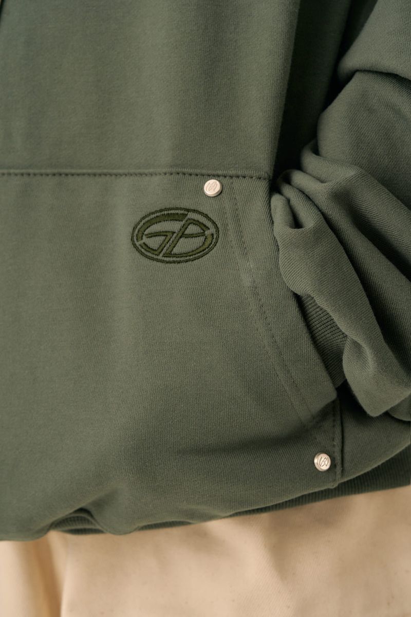 OVERSIZED MINI LOGO HOOD - KHAKI