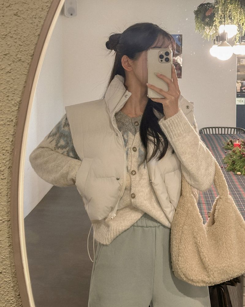 Crop padded vest