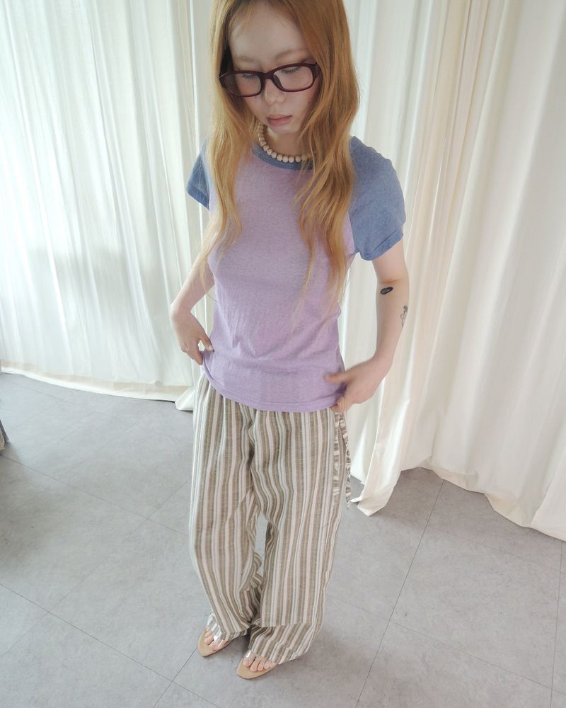 HEATHER RAGLAN SHORT SLEEVE T-SHIRT