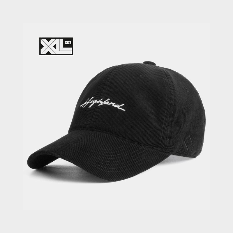PLATEAU（プラトー）の「ビッグサイズ XL HIGHLAND コーデュロイキャップ ブラック（帽子）」
