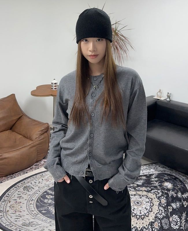 SATIIIZ(サティーズ)の「Dio Damaged Cardigan(Tops)」