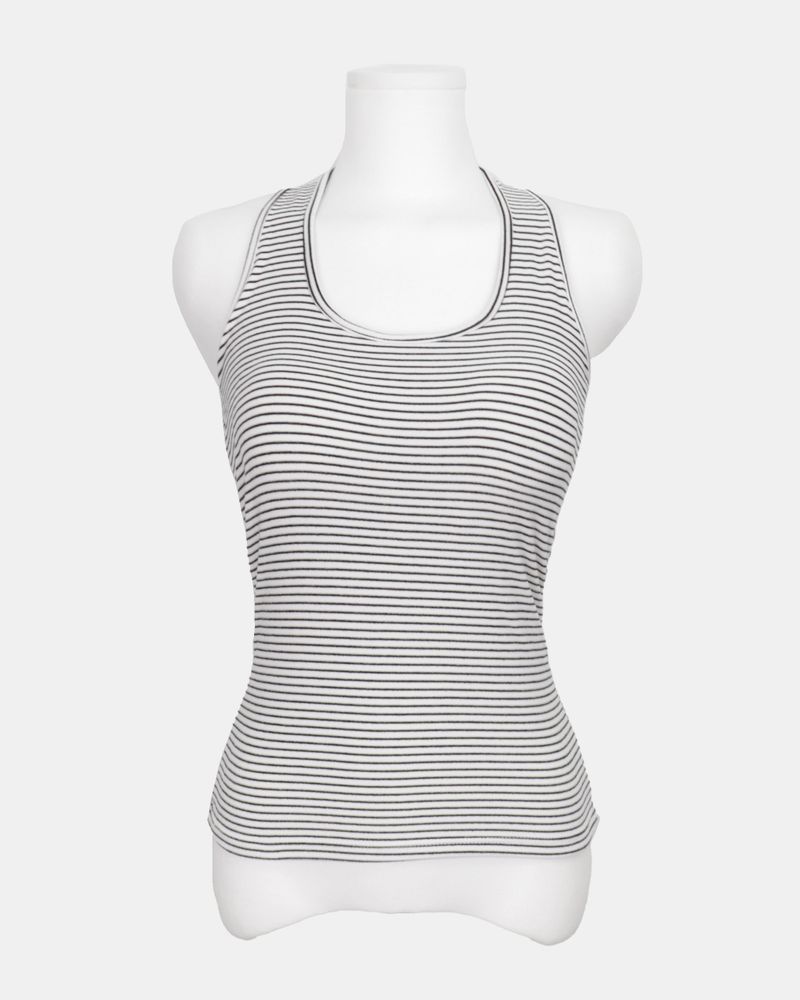 Tinru Halter Neck Stripe Sleeveless Top