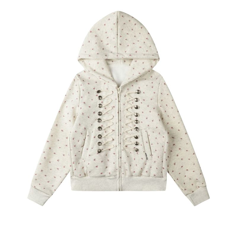Cozy&Kitsch（コージーアンドキッチ）の「エルヴィア フローラル コルセット フーディー ジップアップ（ジャケット/アウター）」