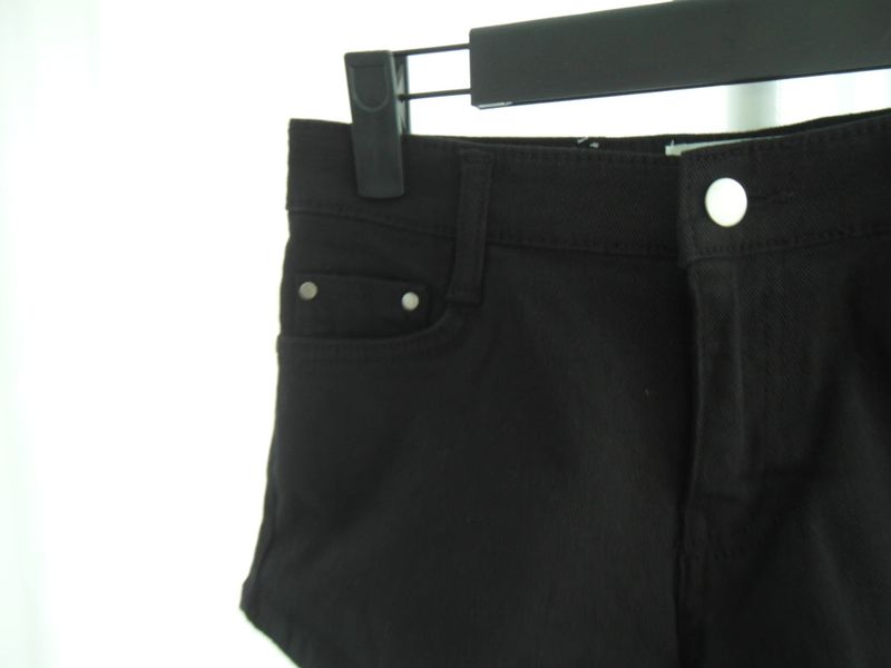 Black Spand Denim Shorts