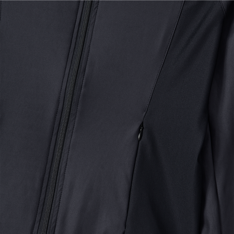 Slim Nylon Fingerhole Zip-up - BLACK
