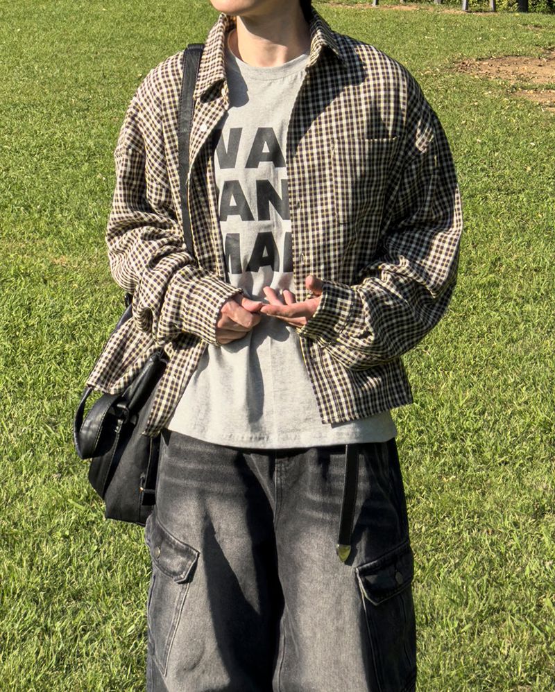N Semi Crop Check Shirt