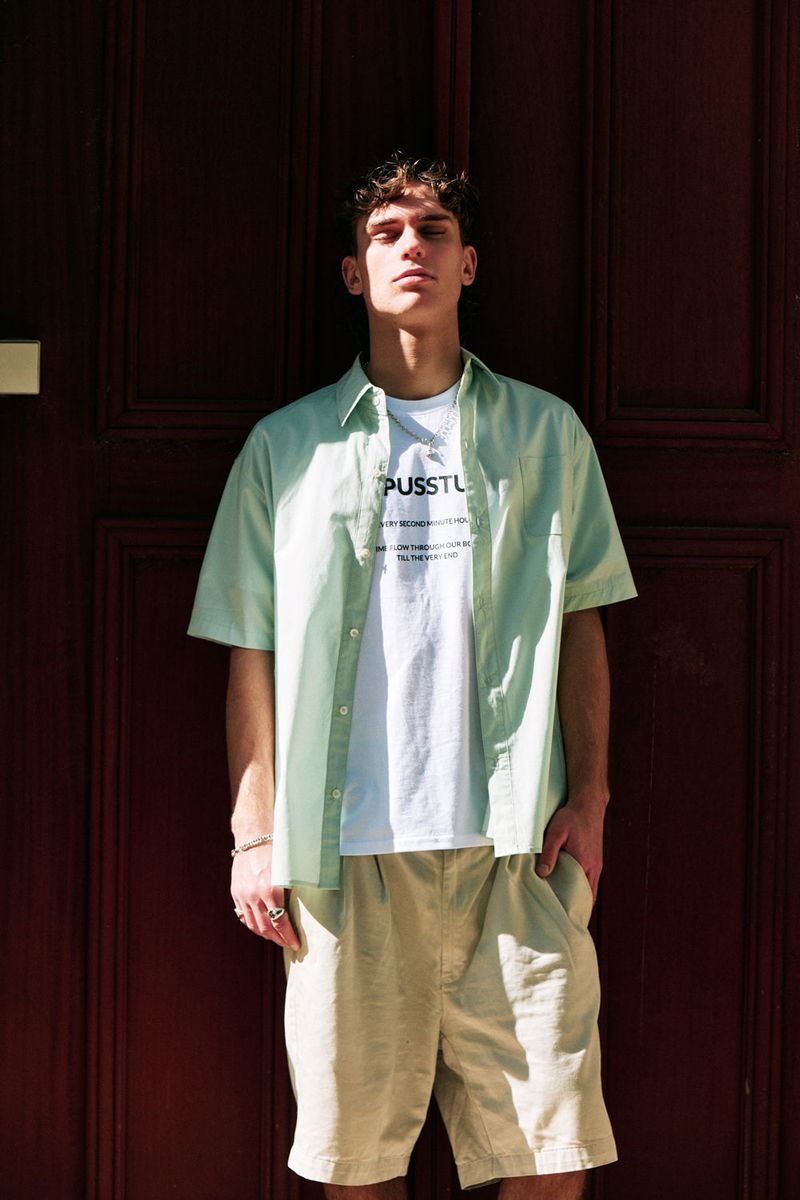 TEMPUS OVER-FIT HALF SLEEVE SHIRT [MINT]