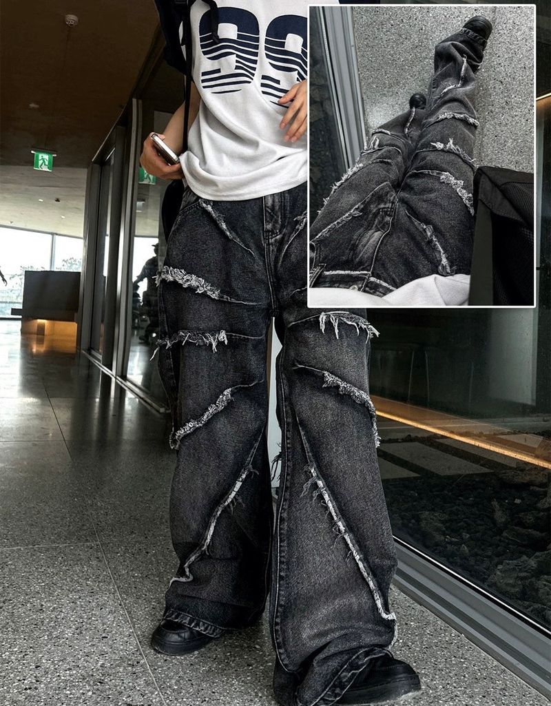 "Tornado Frayed Wide Denim "