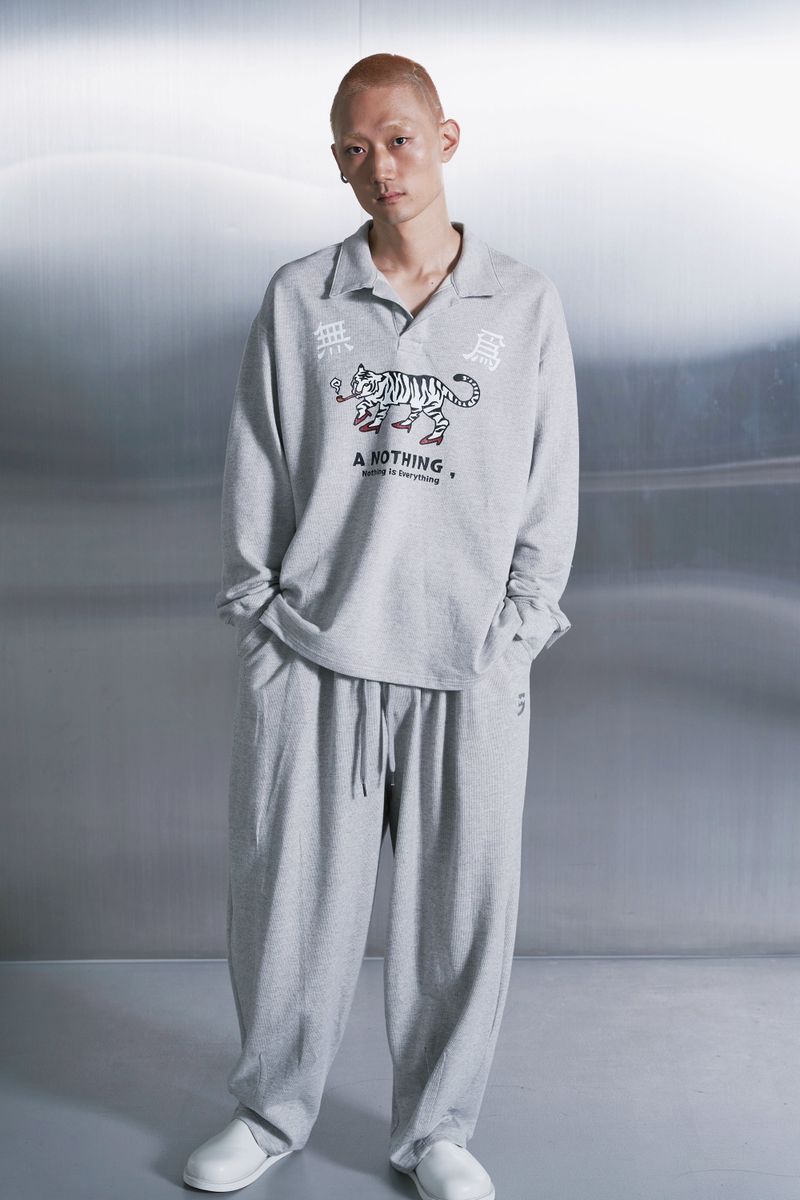 MU-WI PIN-KNIT COLLAR-TEE (Gray)