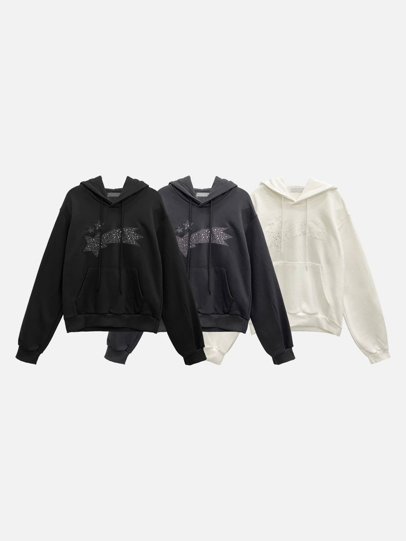 Starry Night Patch Crop Hoodie (3c)