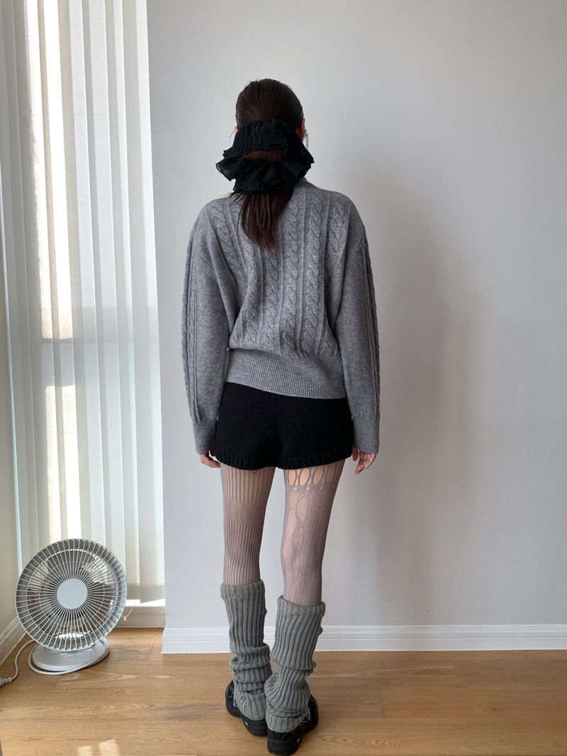Jacquard Turtleneck Twisted Wool Knitwear