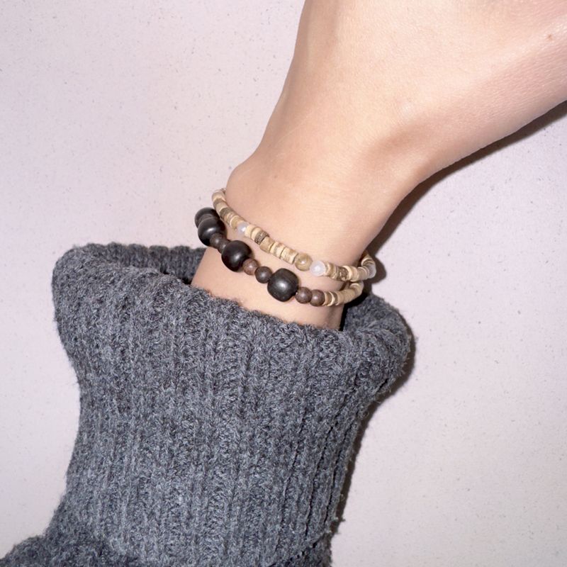 black pop wood bracelet