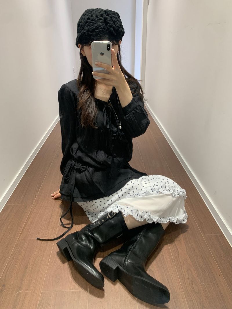 Square toe buckle boots (3color)