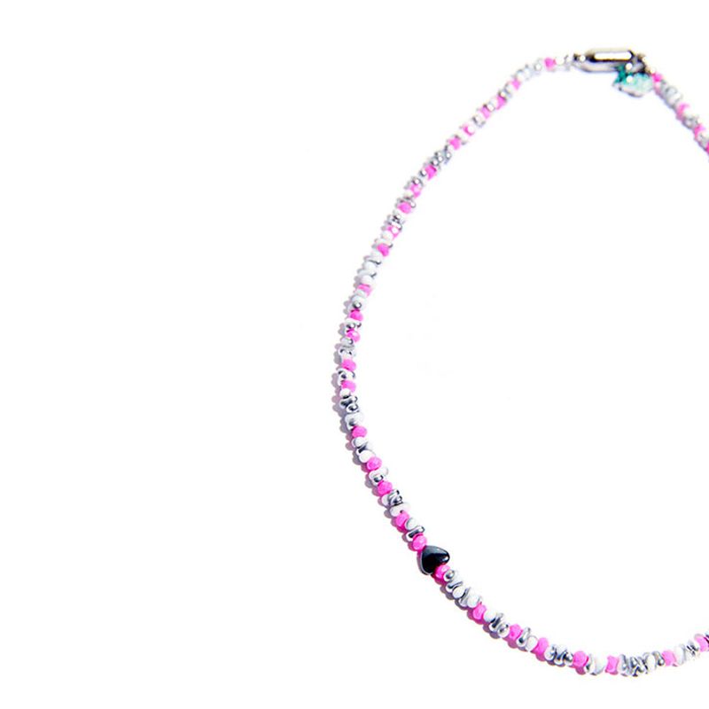 HOT PiNK BEADS DOLPHiN CHOKER