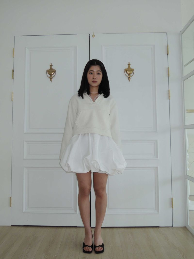 TISHA SAILOR TWEED BLOUSE _WHITE