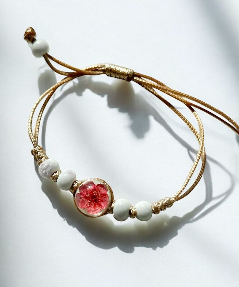 red flower bracelet