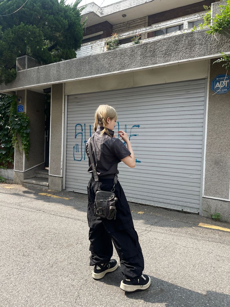 Summer nylon balloon double cargo pants
