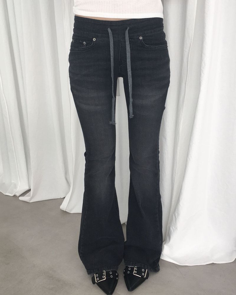 Banding low denim boots cut pants