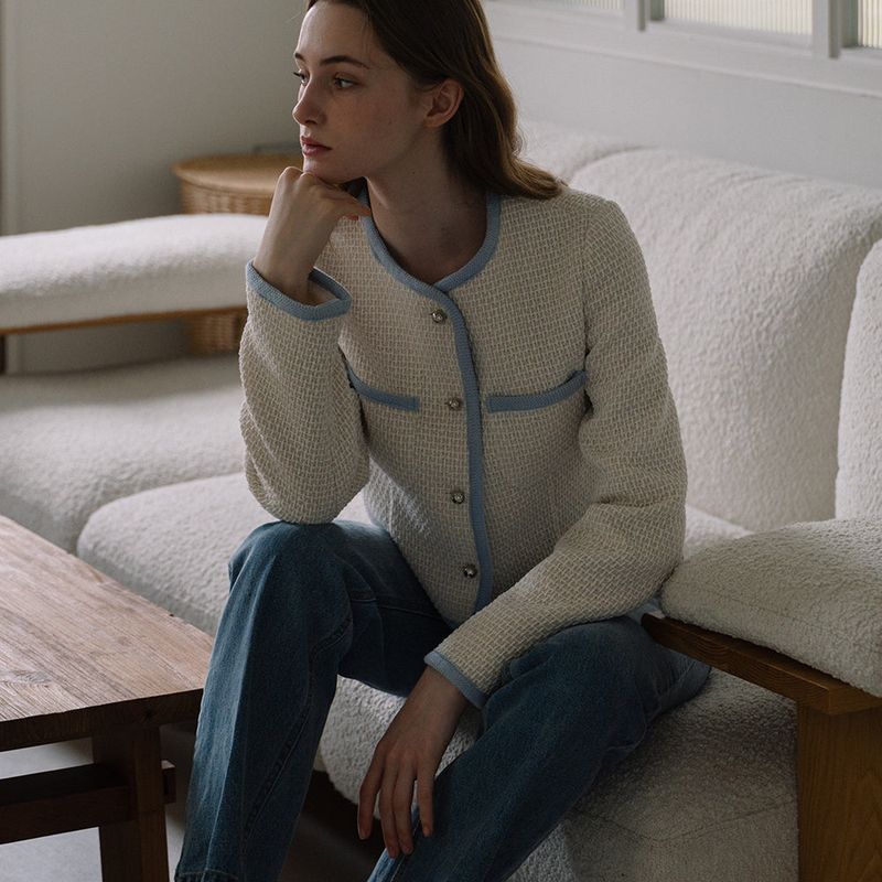 Coloration Tweed Jacket - Ivory