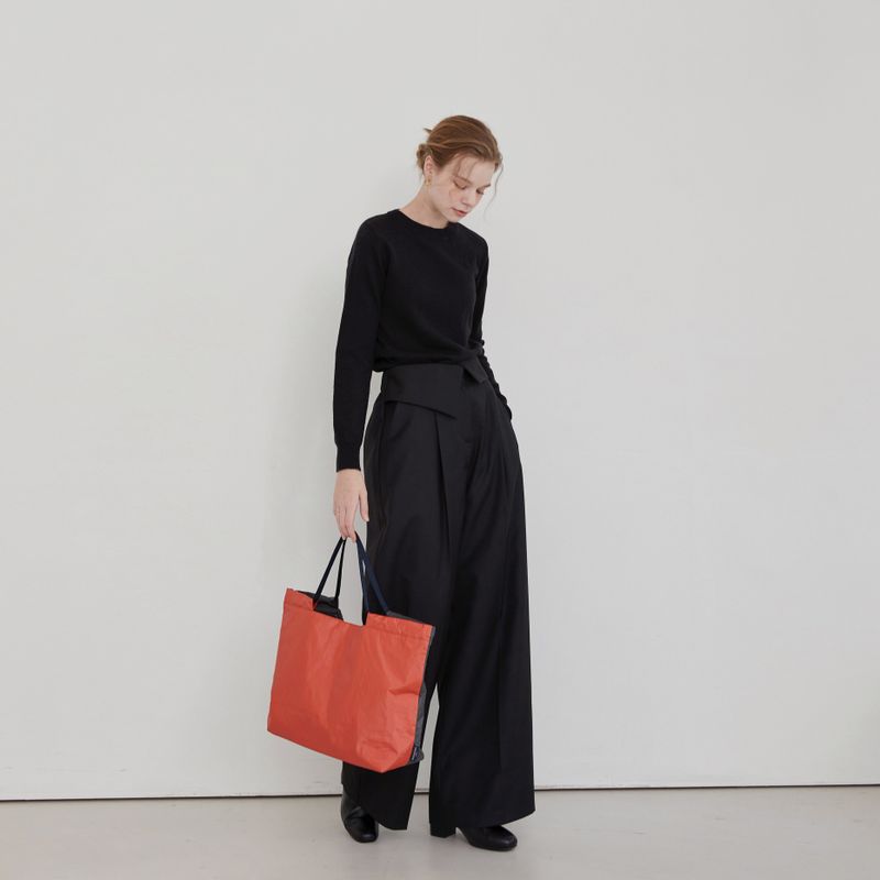 TYVEK FLEXIBLE BAG - Red Orange & Dark Gray (MEDIUM)