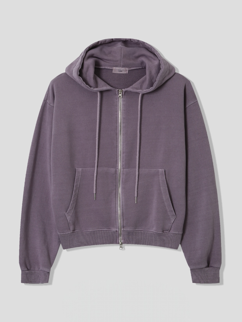pigment crop hood zip up 