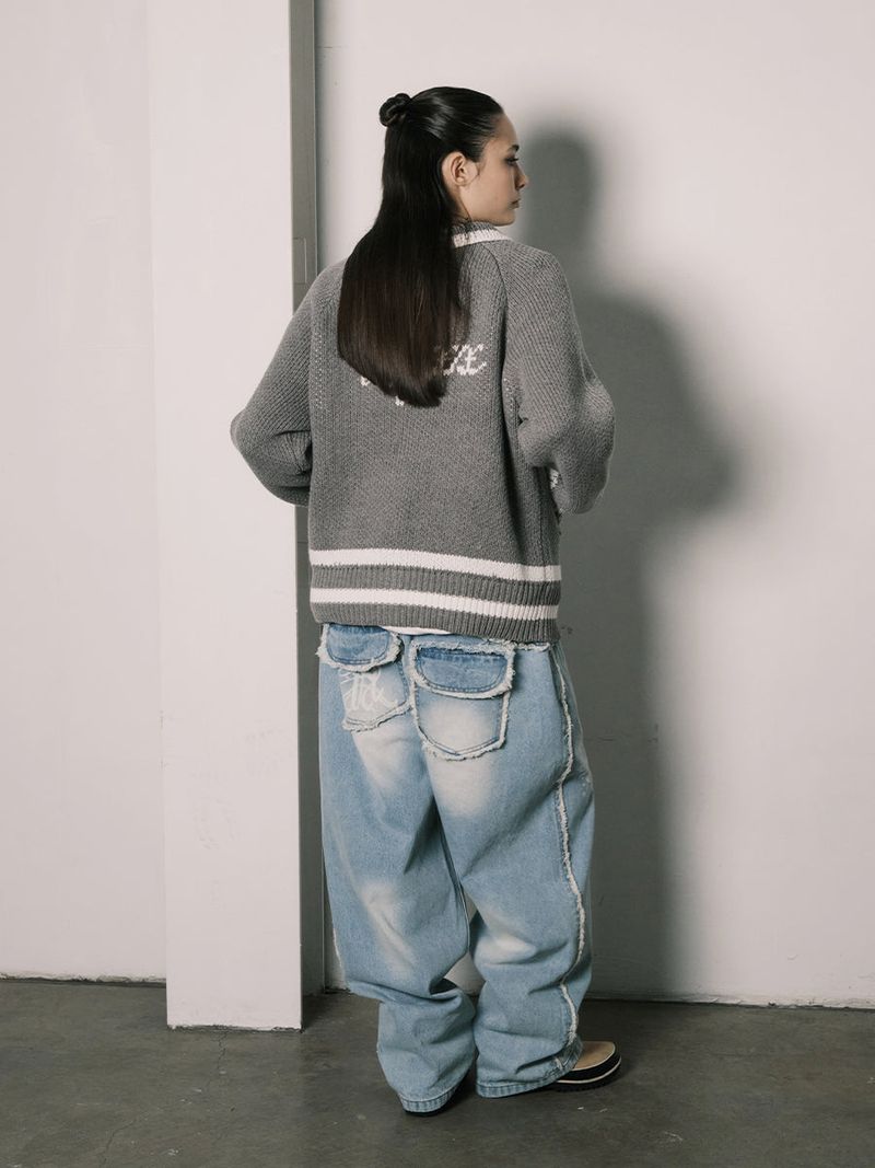 RAW CUT DENIM PANTS (LIGHT BLUE)