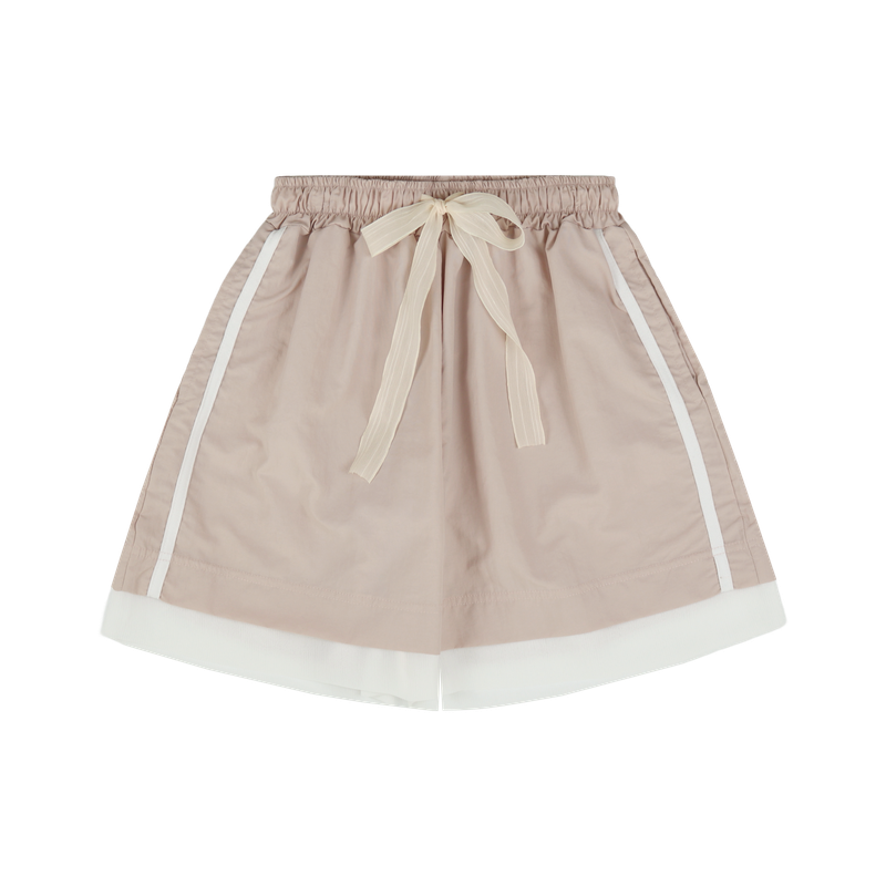 LAYERED RUSTLE HALF PANTS (3 COLORS)