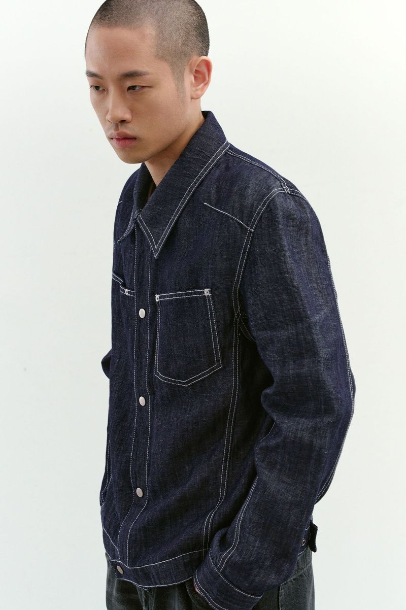 Linen Engineered Jacket (Indigo)