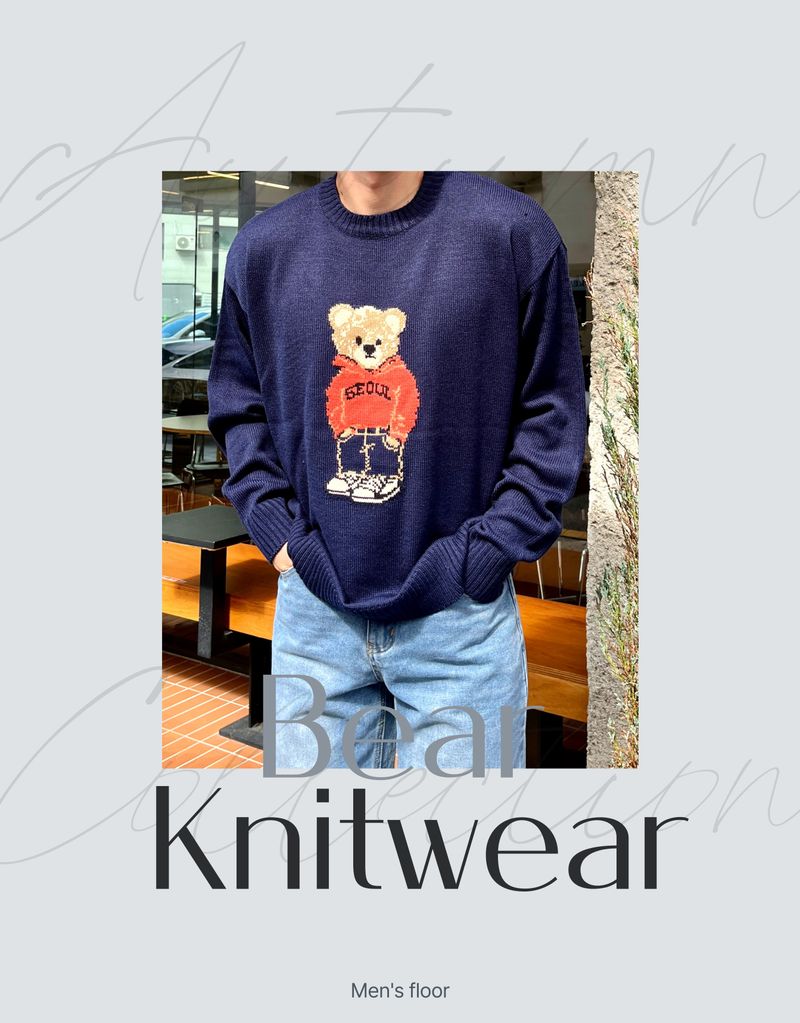 Mensfloor（メンズフロア）の「Unisex bear round knitwear（Tops）」
