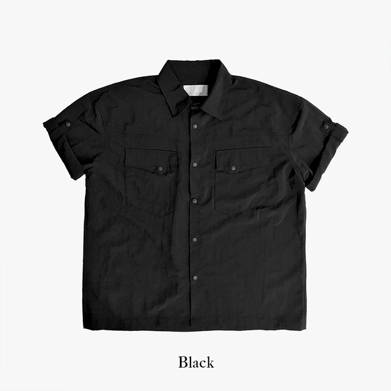 Nylon roll-up western shirt