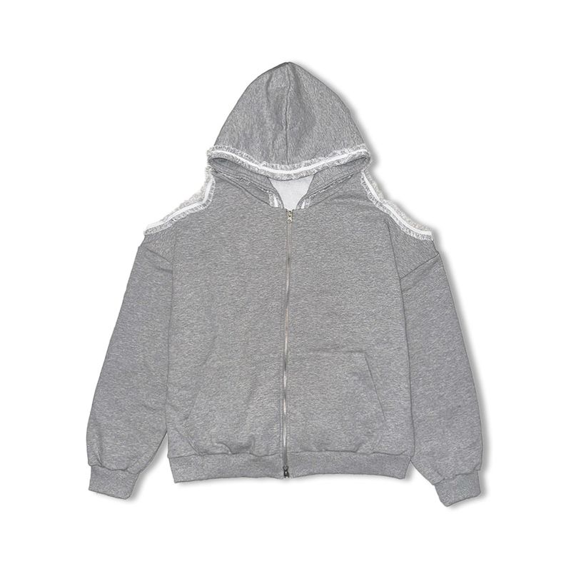 lace off hood zip-up (2colors)