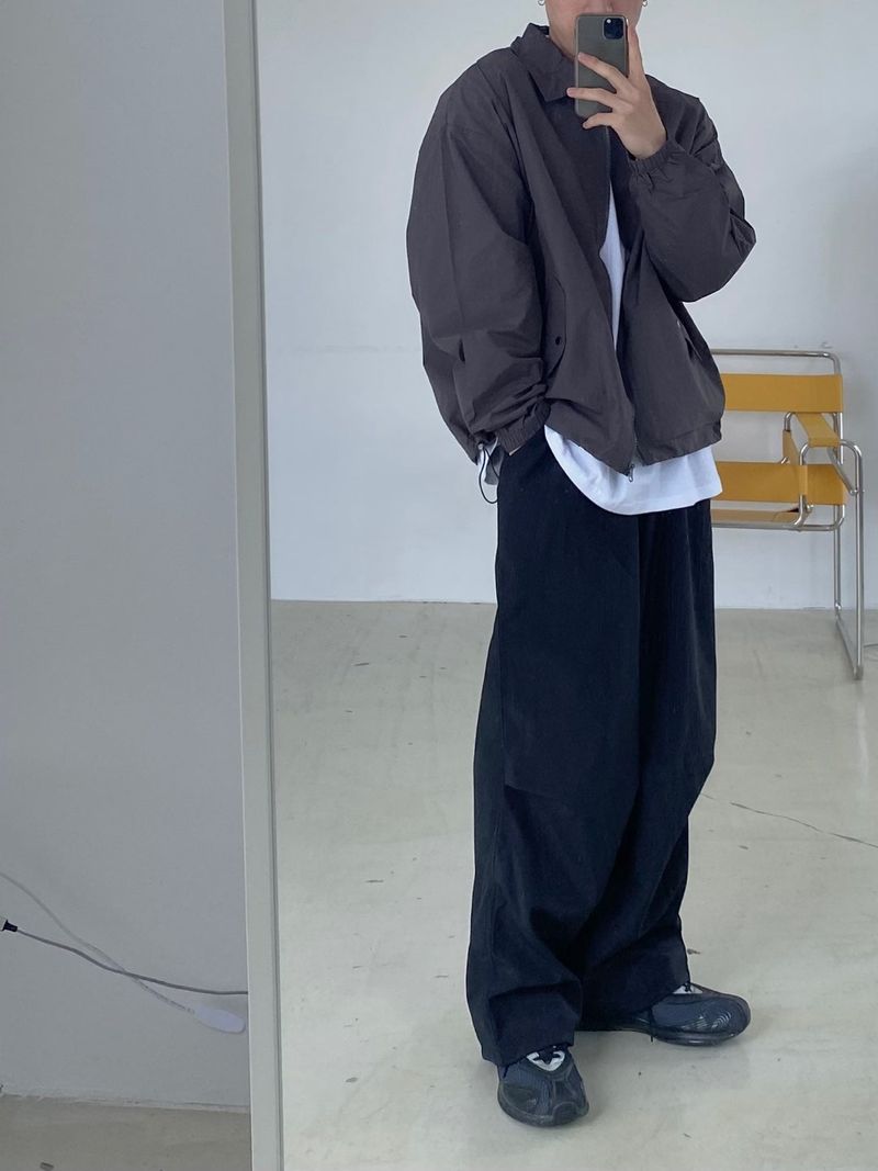 Offbeat Silver Ring Nylon Balloon Pants 2C
