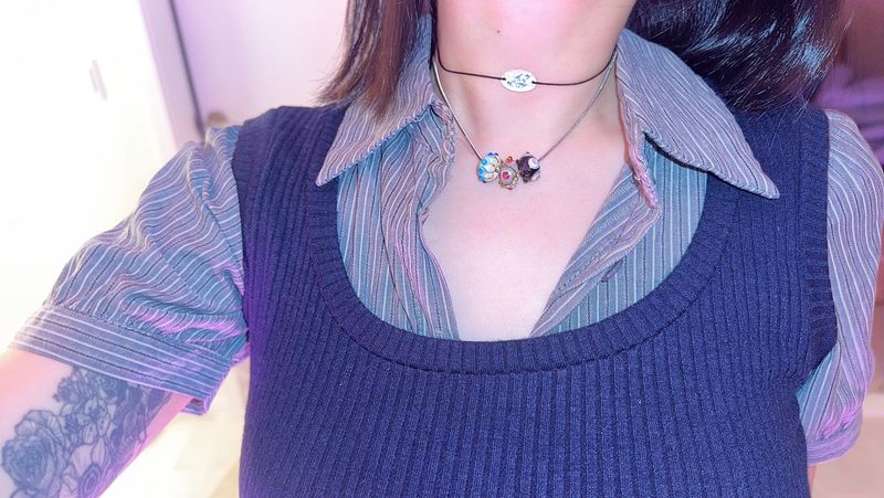 Kawai button necklace (2color)