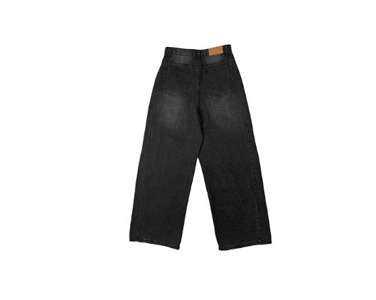 Bomshu Wide Washing Denim Long Pants