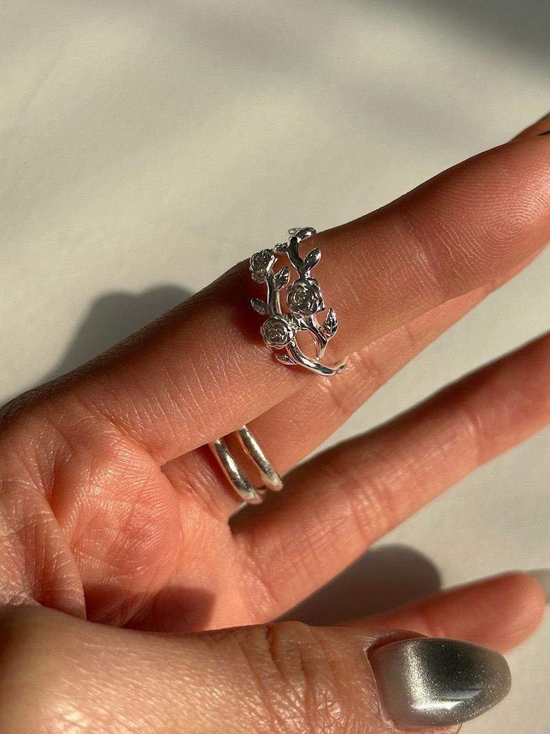 [925silver] Rose vine ring
