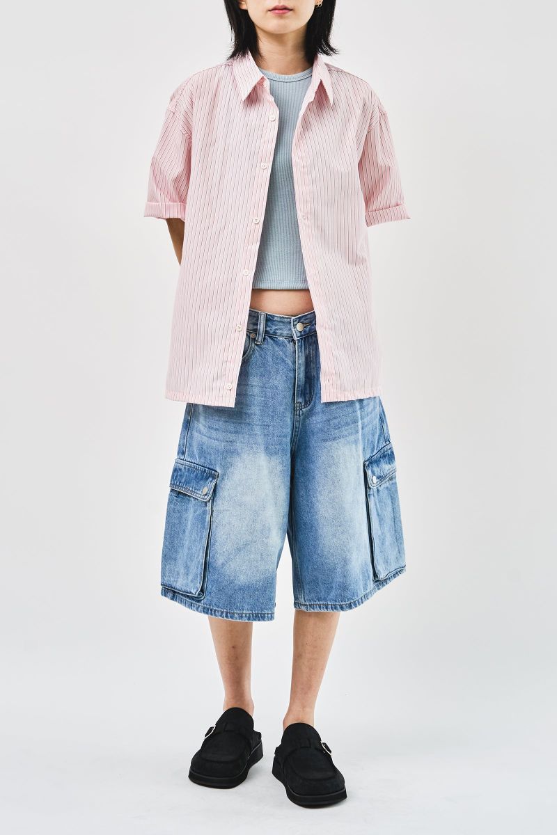 Baek Denim Cargo Bermuda (2color)