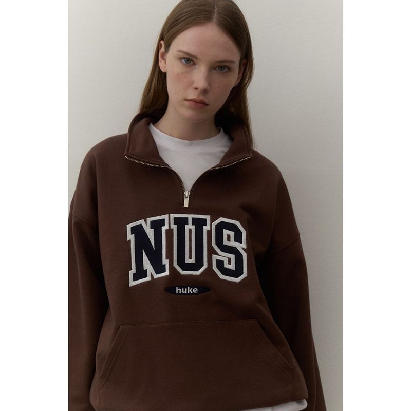 Huke x Nus. ハーフジップアップ(BLACK)