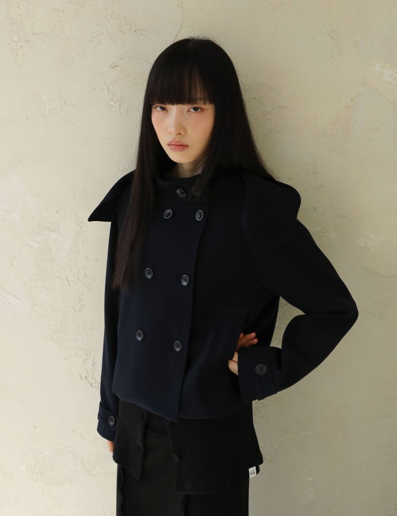 UGLYSHADOW（アグリーシャドウ）の「ソフト フーデッド コート(NAVY)（ジャケット/アウター）」