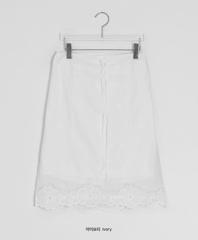 Haska Lace Layered Midi Skirt