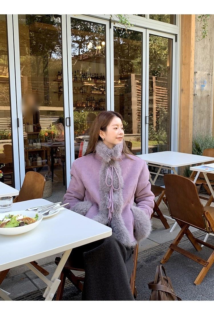 Lavender Mink Strap Mustang Jacket