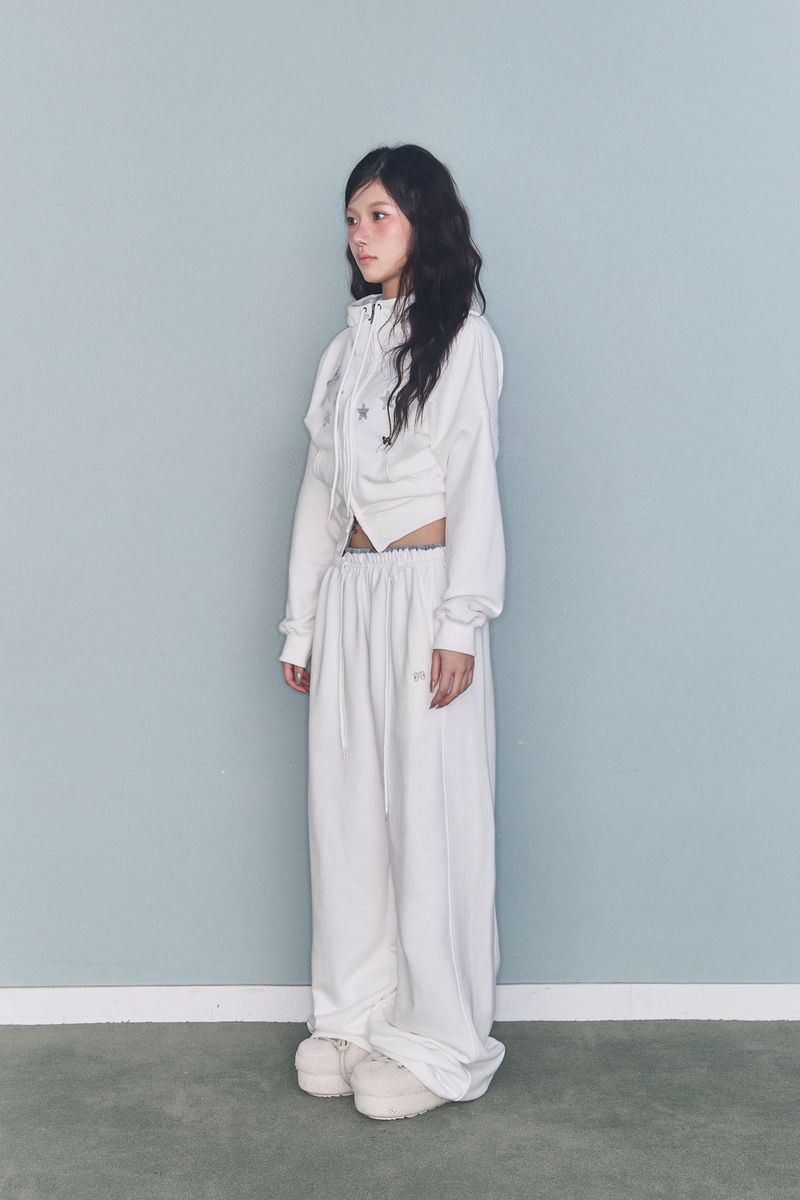 CONTRAST PATCH ZIP-UP IVORY