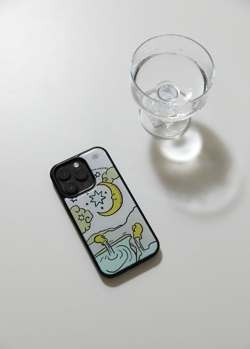 moon and bottle epoxy phone case