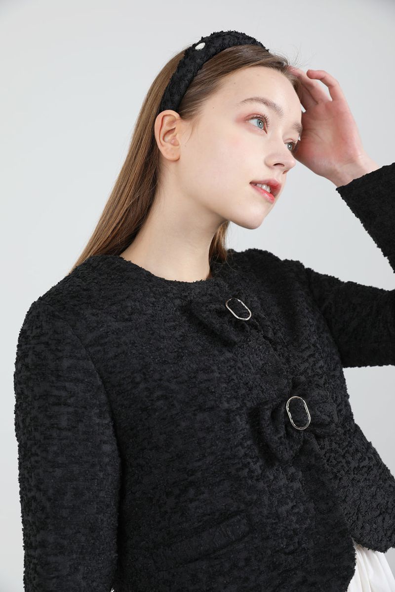 Tweed Ribbon Jacket Black