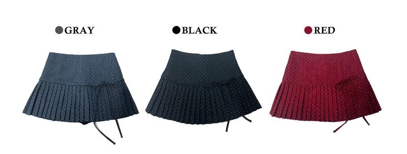 Melody Dot Pleated Mini Skirt (3 colors)