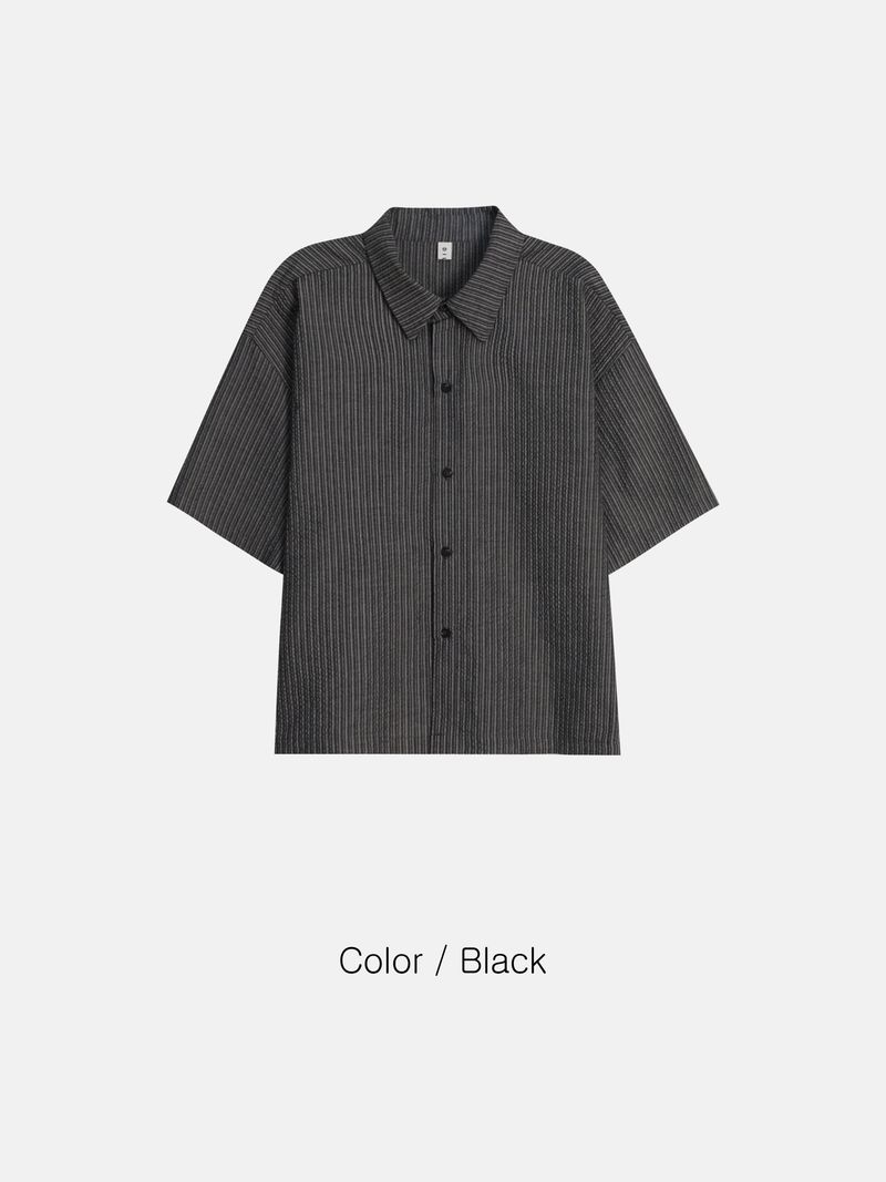 Cipher Cropped Short Sleeve Shirt (2 Colors)