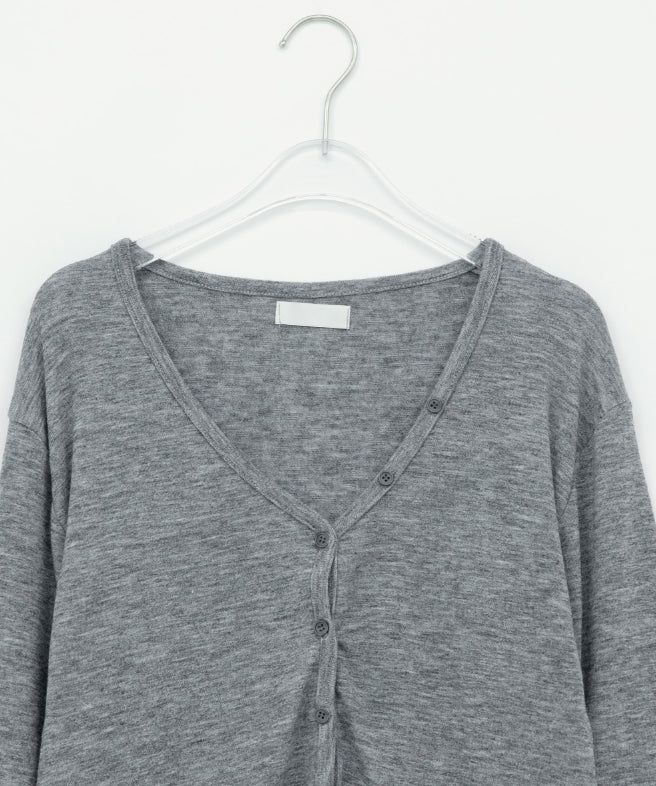 Genoc V-Neck Slim Fit Color Cardigan