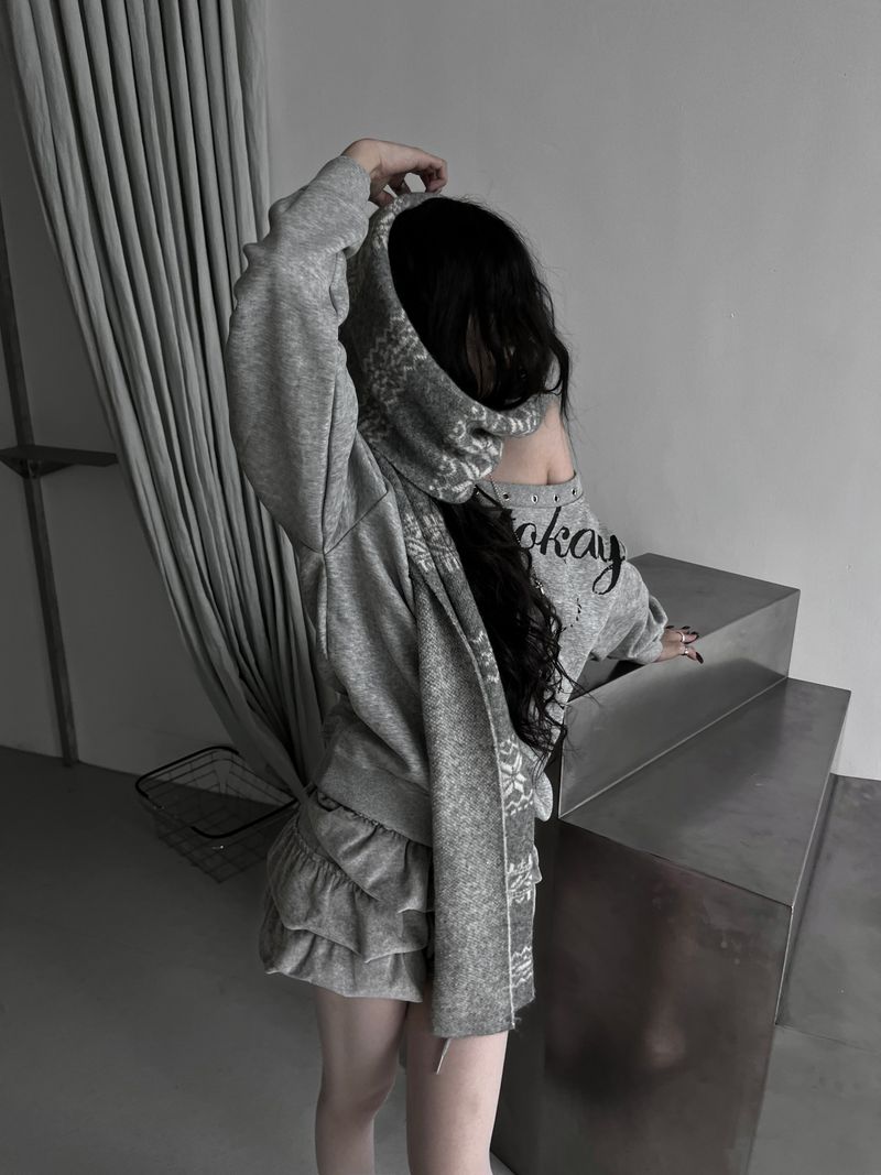 winter jacquard contrast muffler (4color)